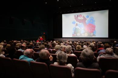 A full theatre of movie goers attending a screening during the Riverrun International Film Festival in Winston-Salem.